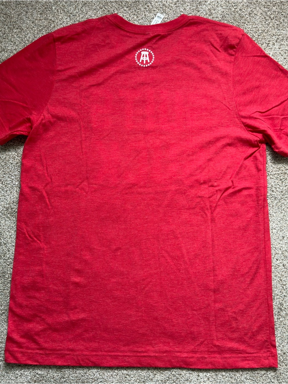 Bella Canvas Red Tee with White 'SUITS SUCK' Graphic - Picture 5 of 6